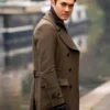 	The Gentlemen Henry Golding Brown Long Trench Coat