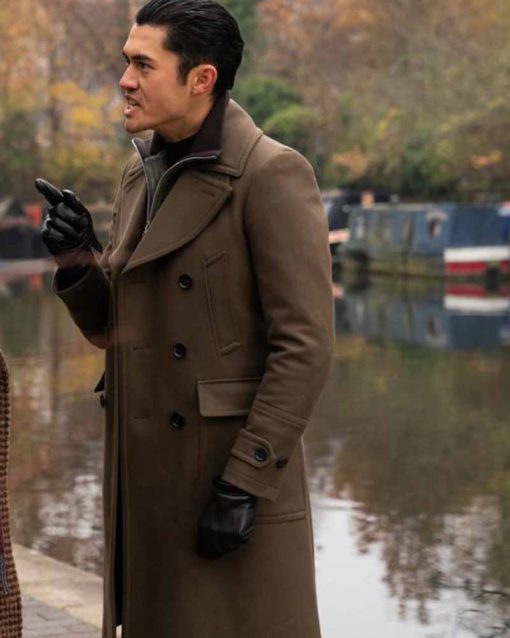 The Gentlemen Henry Golding Brown Long Trench Coat The Gentlemen Henry Golding Brown Long Trench Coat