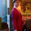  	The Gentlemen Jeremy Strong Red Notch Collar Partywear Suit