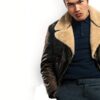  	The Gentlemen Dry Eye Fur Collar Leather Jacket