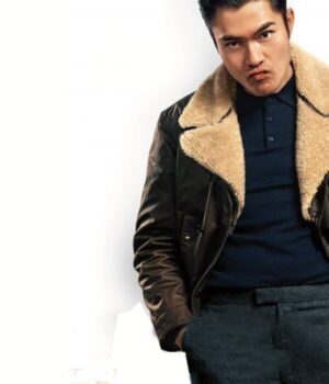  	The Gentlemen Dry Eye Fur Collar Leather Jacket