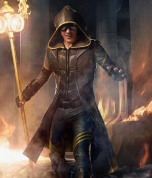  	The Boys Lamplighter Black Leather Coat