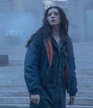  	Hanna Blue Bomber with Erect Collar Jacket