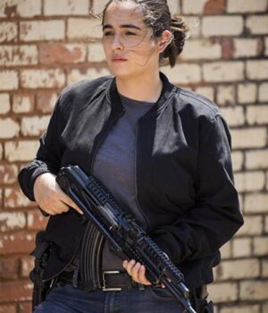  	The Walking Dead Alanna Masterson Black Bomber Jacket