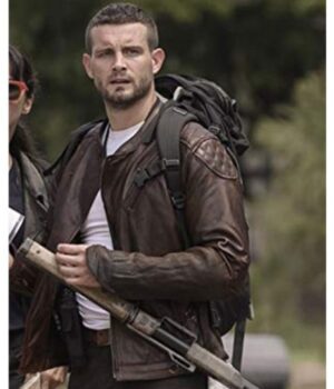  	The Walking Dead Felix Carlucci Brown Leather Jacket