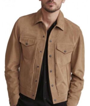  	The Walking Dead S09 Andrew Lincoln Brown Suede Leather Jacket