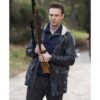  	The Walking Dead Aaron Black Leather Hooded Jacket