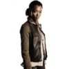  	The Walking Dead Sasha Williams Black Leather Vest
