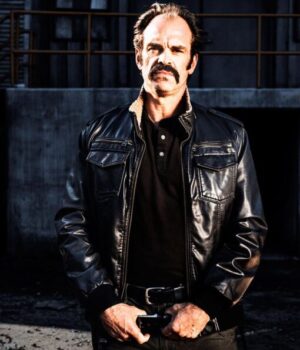  	The Walking Dead Simon Black Bomber Leather Jacket