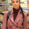  	This Is Us Susan Kelechi Watson Pink Coat