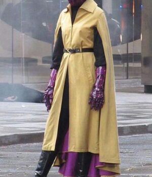  	Leslie Bibb Cape Jupiter’s Legacy Yellow Coat