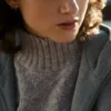  	Natalia Dyer Stranger Things Grey Hooded Wool Jacket