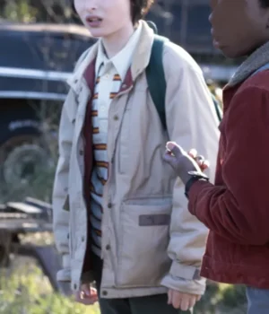  	Finn Wolfhard Stranger Things Off White Cotton Jacket