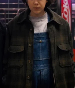  	Stranger Things Eleven Wool Plaid Checkered Jacket