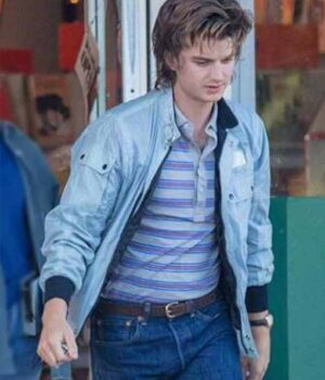  	Stranger Things Steve Harrington Bomber Satin Jacket