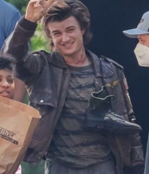  	Stranger Things Steve Harrington Real Leather Jacket