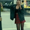  	Lila Pitts The Umbrella Academy Green Denim Trucker Jacket