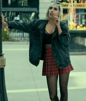  	Lila Pitts The Umbrella Academy Green Denim Trucker Jacket