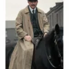  	Peaky Blinders Inspector Chester Campbell Beige Cotton Trench Coat