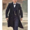  	Peaky Blinders Arthur Shelby Black Wool Trench Coat