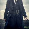  	Peaky Blinders Thomas Shelby Navy Blue Three Piece Pinstripe Suit