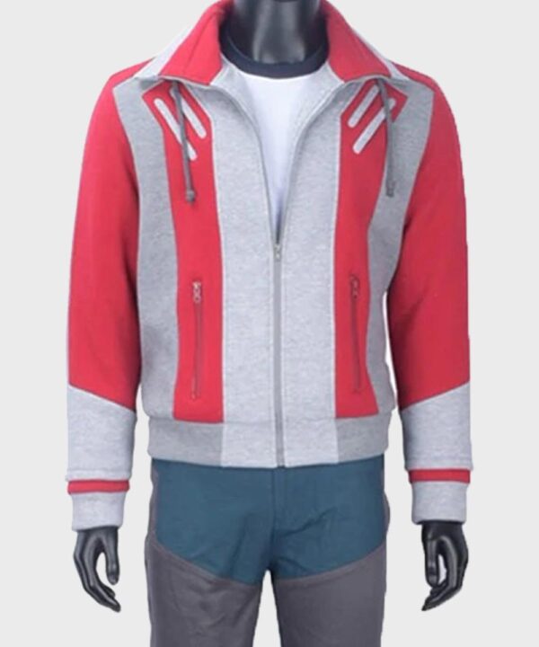 Titans Ryan Potter Beast Boy Red and Grey Bomber Jacket Titans Ryan Potter Beast Boy Red and Grey Bomber Jacket