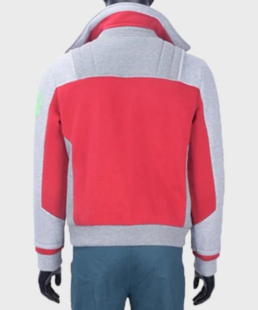 Titans Ryan Potter Beast Boy Red and Grey Bomber Jacket Titans Ryan Potter Beast Boy Red and Grey Bomber Jacket