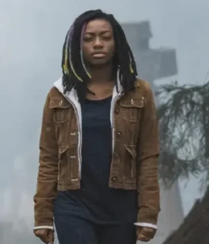  	Death The Sandman Cropped Trucker Brown Cord Jacket