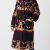 Yellowstone Beth Dutton Black Aztec Printed Coat Yellowstone Beth Dutton Black Aztec Printed Coat