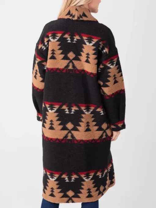 Yellowstone Beth Dutton Black Aztec Printed Coat Yellowstone Beth Dutton Black Aztec Printed Coat
