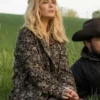  	Yellowstone S05 Beth Dutton Wool Floral Coat