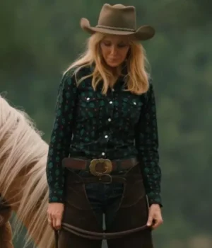  	Kelly Reilly Beth Dutton Yellowstone S05 Printed Cotton Shirt