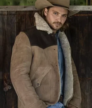  	Luke Grimes Yellowstone S05 Brown Suede Leather Jacket