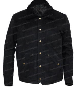  	Yellowstone Kevin Costner S03 Ep08 Black Suede Leather Jacket