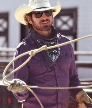  	Yellowstone Ian Bohen Purple Cotton Fabric Jacket