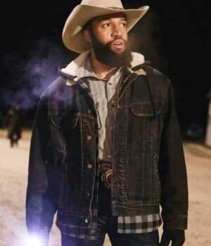  	Yellowstone Denim Richards Black Denim Hooded Trucker Jacket