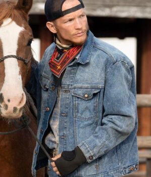  	Yellowstone Jimmy Hurdstrom Blue Denim Trucker Jacket