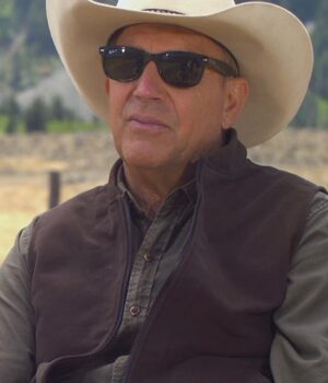  	Yellowstone Kevin Costner Grey Cotton Fabric Vest