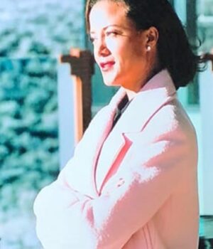  	Yellowstone Heather Hemmens Pink Wool Coat