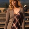  	Yellowstone Kelly Reilly Beige Fleece Sweater