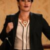  	Yellowstone Angela Blue Thunder Wool Black Dress Blazer Coat