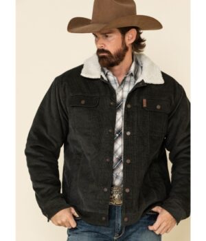  	Yellowstone Men’s Black Sherpa Lined Trucker Jacket