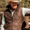  	Yellowstone John Dutton Quilted Black Cotton Vest