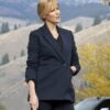  	Yellowstone S03 Kelly Reilly Blue Suiting Fabric Blazer