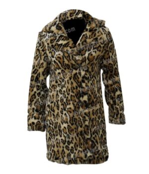 	Kelly Reilly Yellowstone S02 Leopard Print Fur Coat