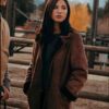  	Monica Dutton Yellowstone Suede Leather Brown Coat