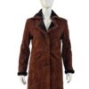  	Monica Dutton Yellowstone Suede Leather Brown Coat