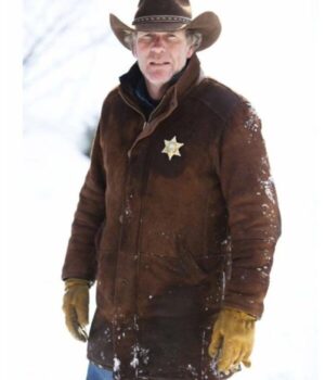  	Sheriff Walt Longmire Suede Leather Trench Coat