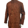  	Sheriff Walt Longmire Suede Leather Trench Coat