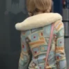 Ted Lasso S03 Keeley Jones Printed Fur Collar Cardigan Ted Lasso S03 Keeley Jones Printed Fur Collar Cardigan